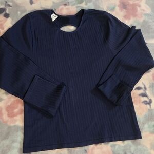 PINK Victoria's Secret Dark Blue Athletic Long Sleeve Top